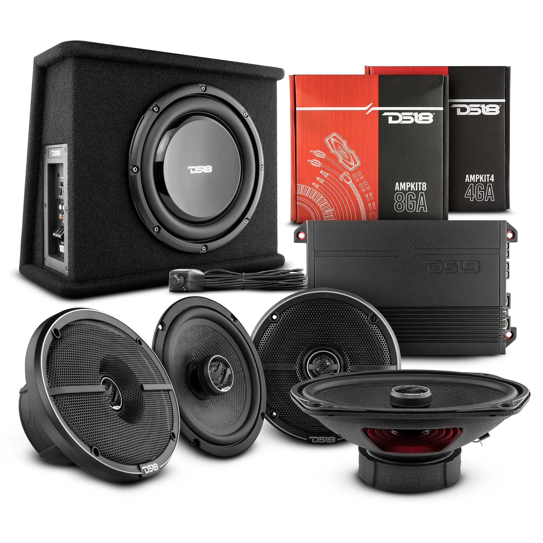 Car speakers, amplifier and subwoofer system